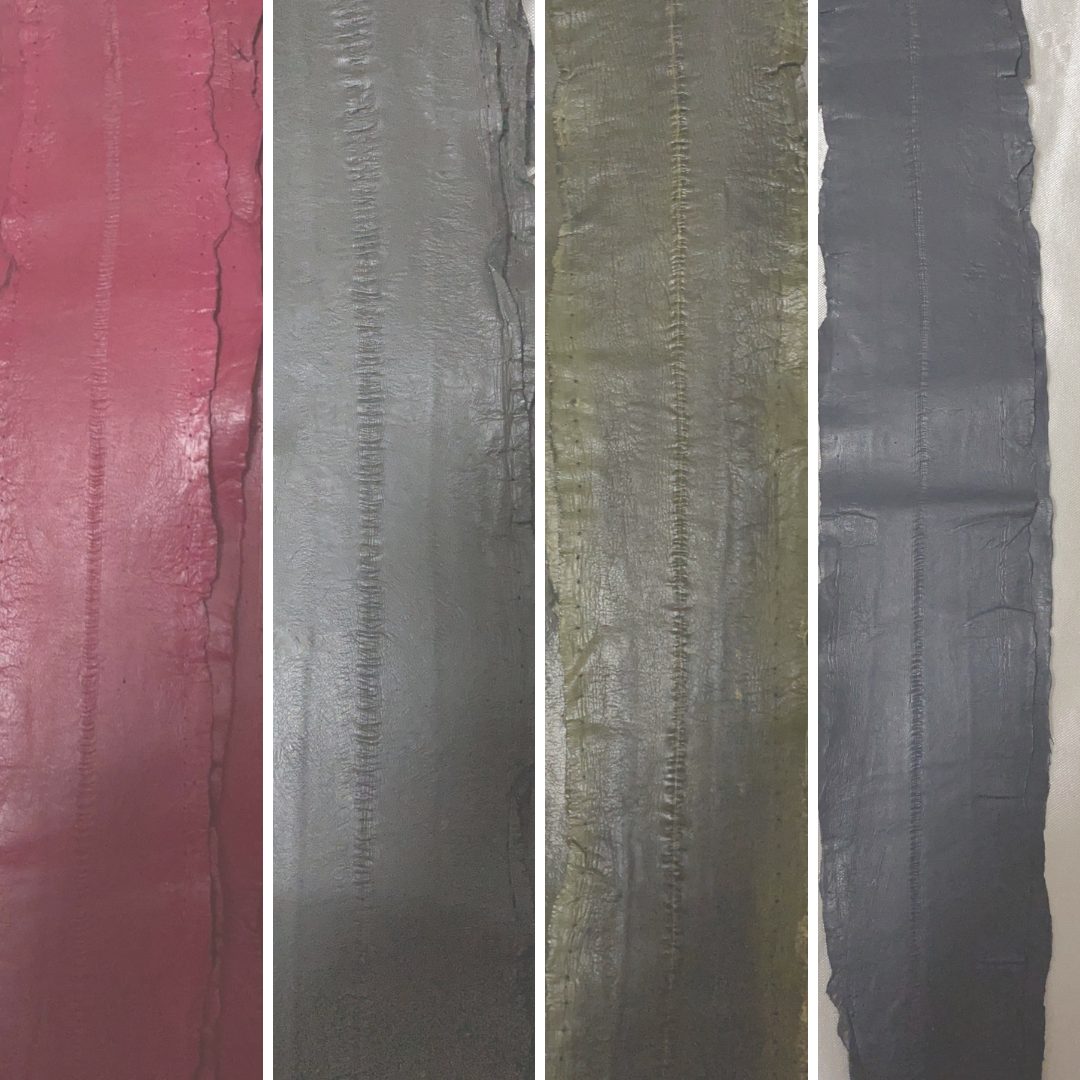 Eel skins in several colours